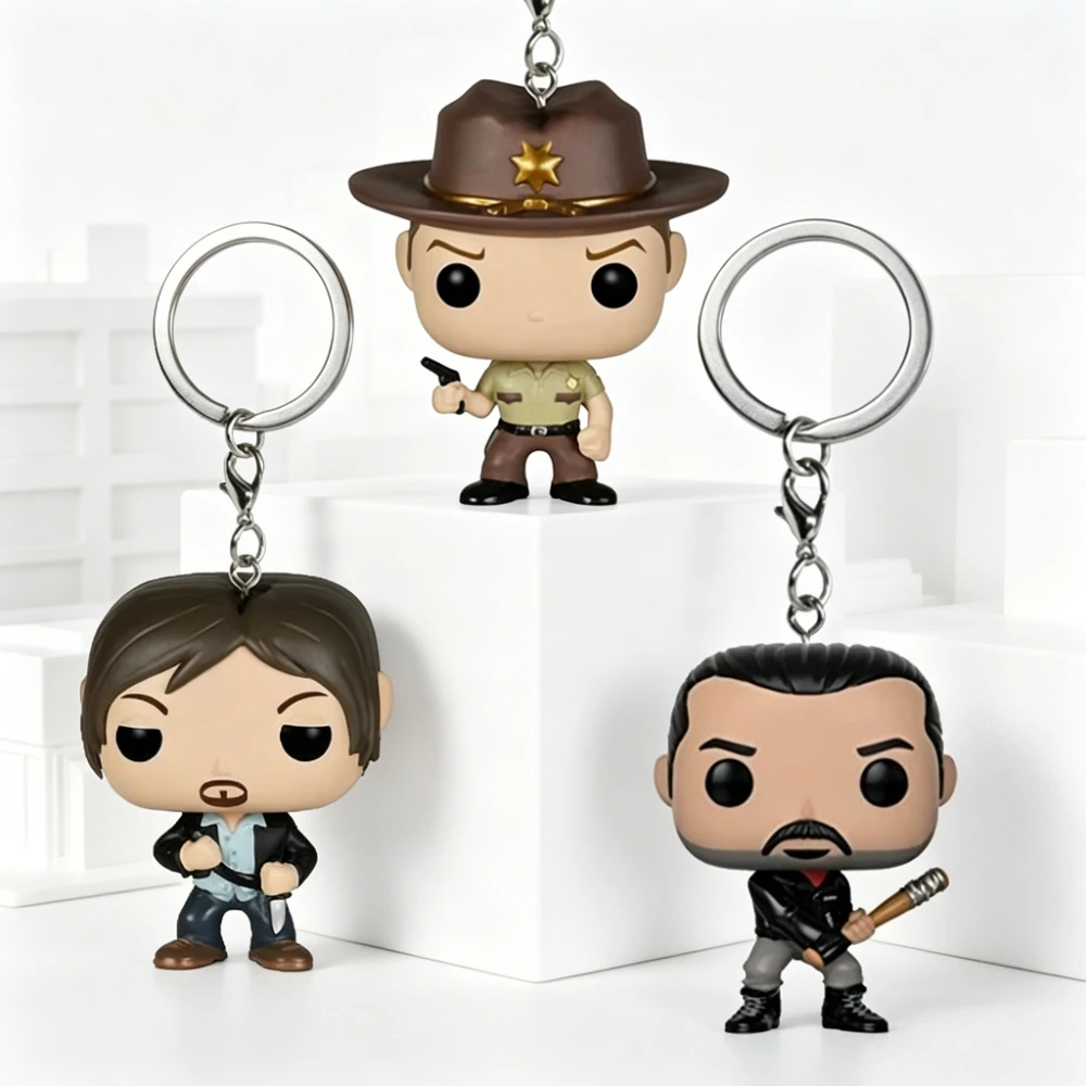 Novos Bonecos de Ação The Walking Dead Negan, Jason Voorhees (Friday the 13th), Rick Grimes, Daryl Dixon e Chaveiros de Brinquedo - Presente Ideal