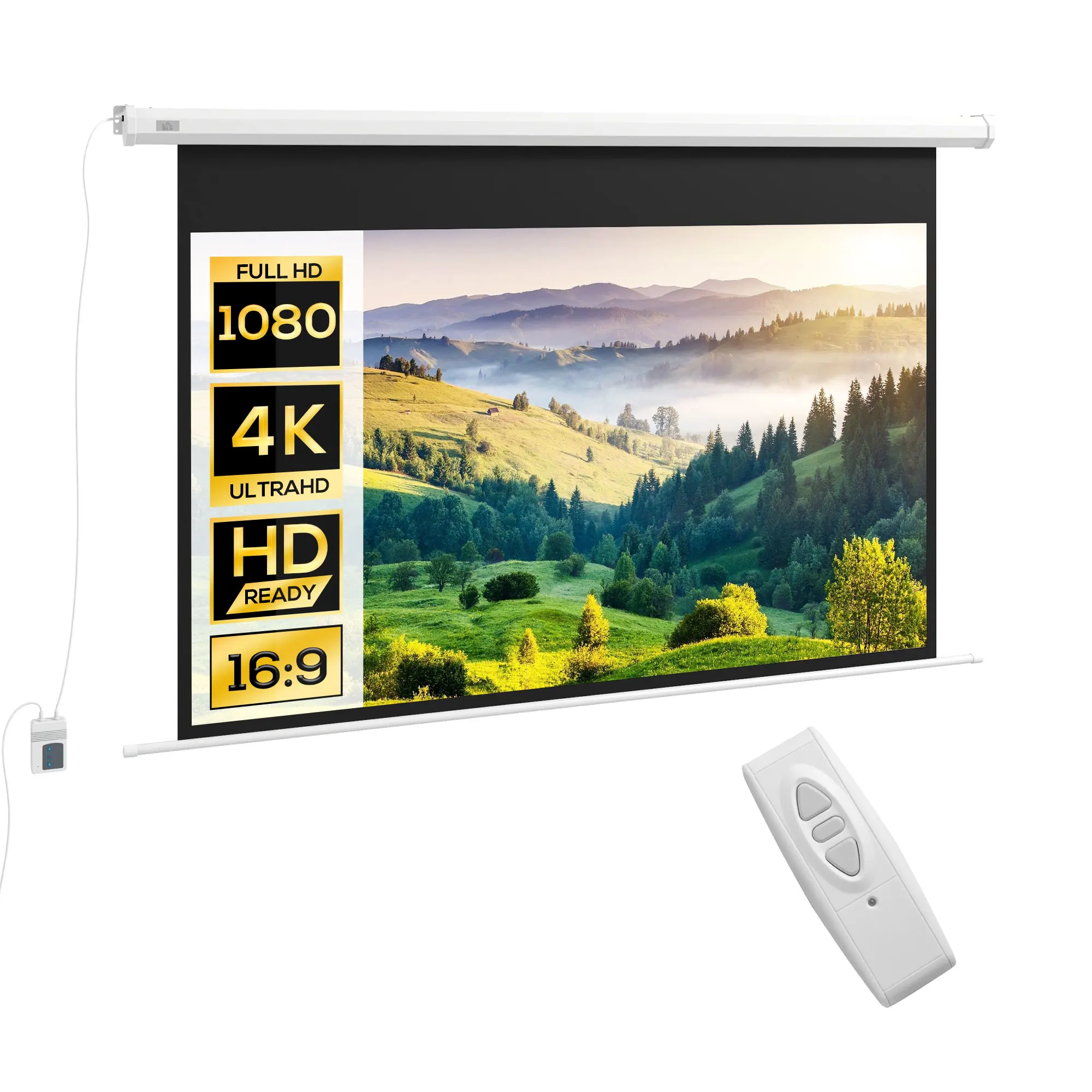 HOMCOM Écran vidéoprojecteur 120 Pouces, 16:9 4K HD écran de