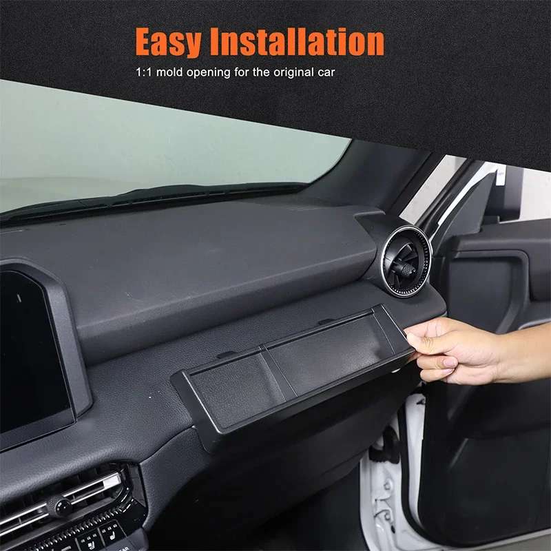 

For Toyota Land Cruiser Prado 250 LC250 2024-2025 ABS Black Car Passenger Side Glove Box Storage Tray Interior Car Accessories