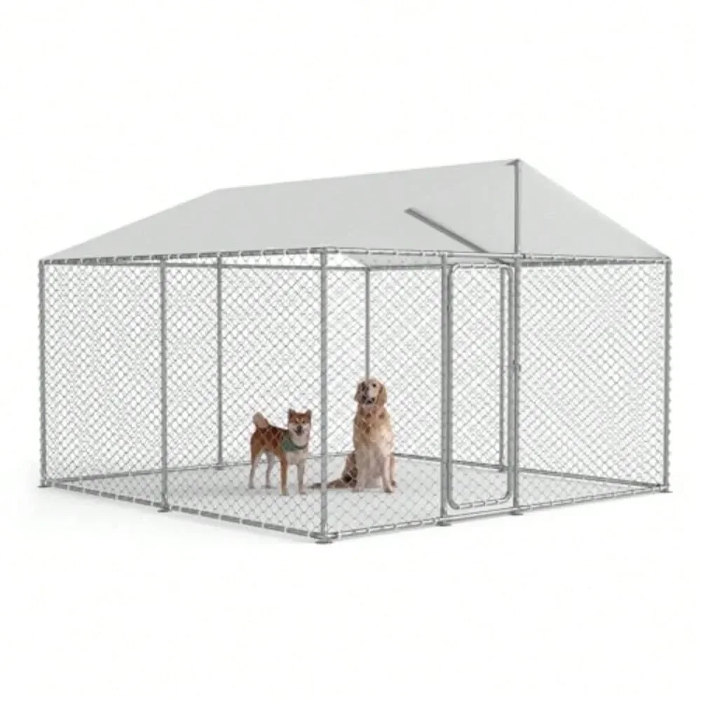 

Dog Supplie Dog Pen Dog Playpen FT Outdoor Dog Kennel With Waterproof Roof Heavy Duty Metal Exercise Pen Weatherproof UVResistan