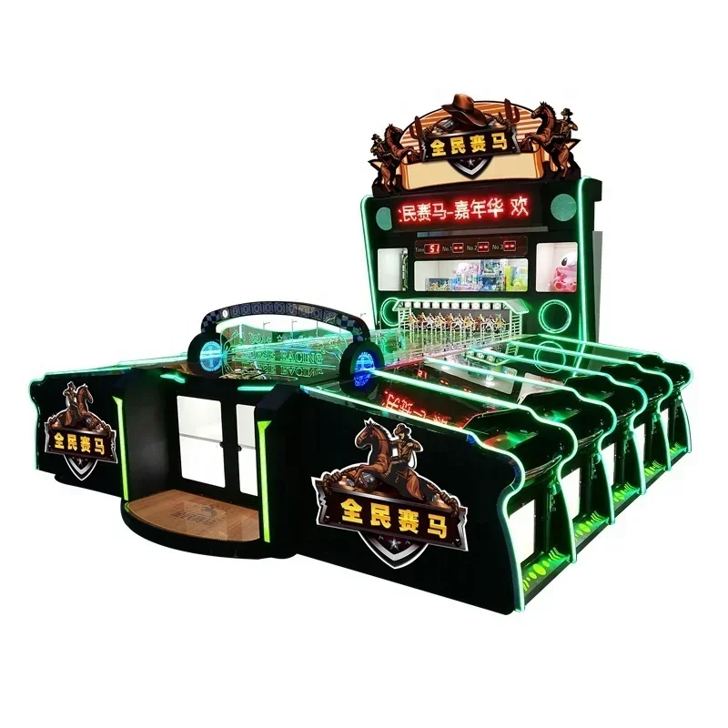 Electronic Horse Riding Coin Operated 10 Players Arcade Carnival Racing Game Machine