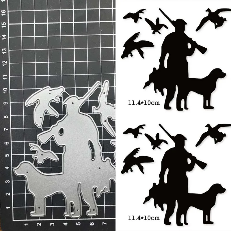 

Hunter Dog Birds Metal Cutting Dies Stencil Template Scrapbooking Embossing Paper Cards Album Making Decora Craft Dies Cut