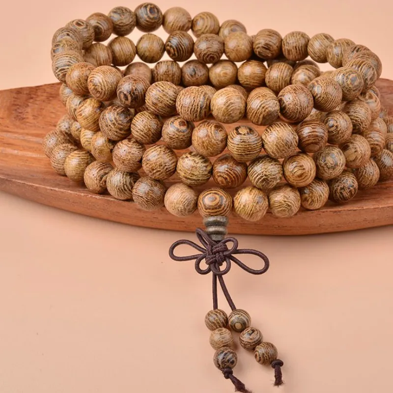 Multilayer Wenge Prayer Beads Tibetan Buddhist Mala Buddha Bracelet Rosary Wooden For Women Men