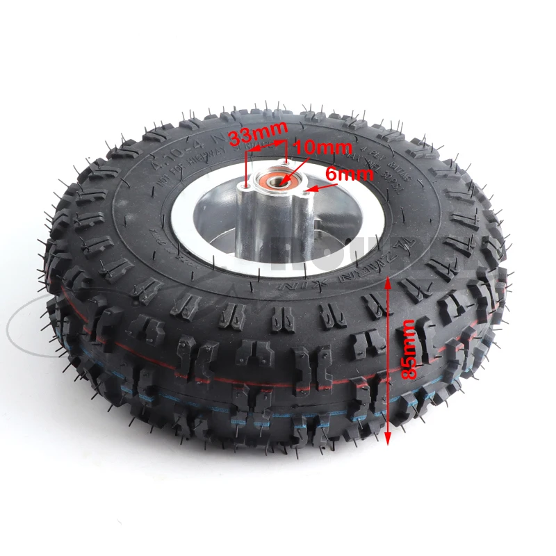 4.10/3.50-4 Pneumatic Tyre Wheel 4.10-4 Tube Outer Tire with 4 Inch  Rim for 49cc Quad Dirt Bike Scooter ATV Buggy Moto Parts