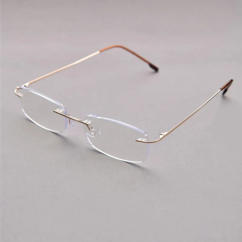Titanlegierung, 15 Schichten beschichtet, Anti-Blaulicht-Lesebrille mit flexiblem Bügel, randlose Lesebrille +1+1,5+2,0 – Detail 9