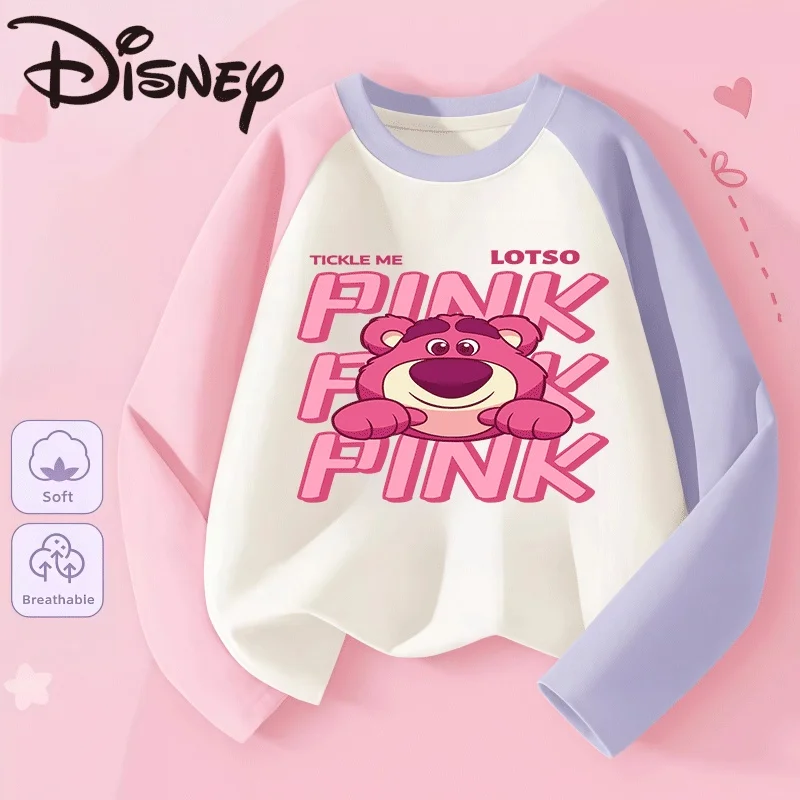 

Удобный свитшот с круглым вырезом для детей Disney, дышащий свитшот с принтом Минни для девочек, осенне-зимний мягкий пуловер из чистого хлопка