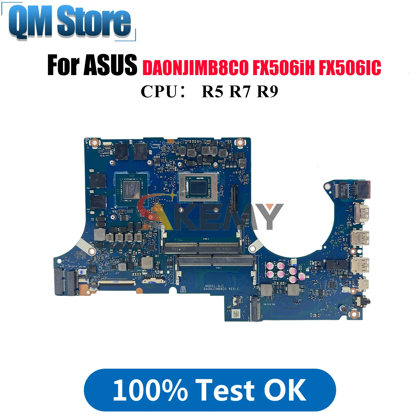 

DA0NJIMB8C0 Laptop Motherboard For ASUS TUF Gaming FX506IC FX506II FX506iH FA506I Notebook Mainboard With R5 R7 R9 CPU tests OK
