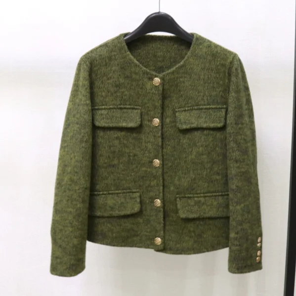 

Double-Faced Woolen ort Coat for Women Ele Slim-Fit Design Sweet Sle Long Sve Faionable Outerwear