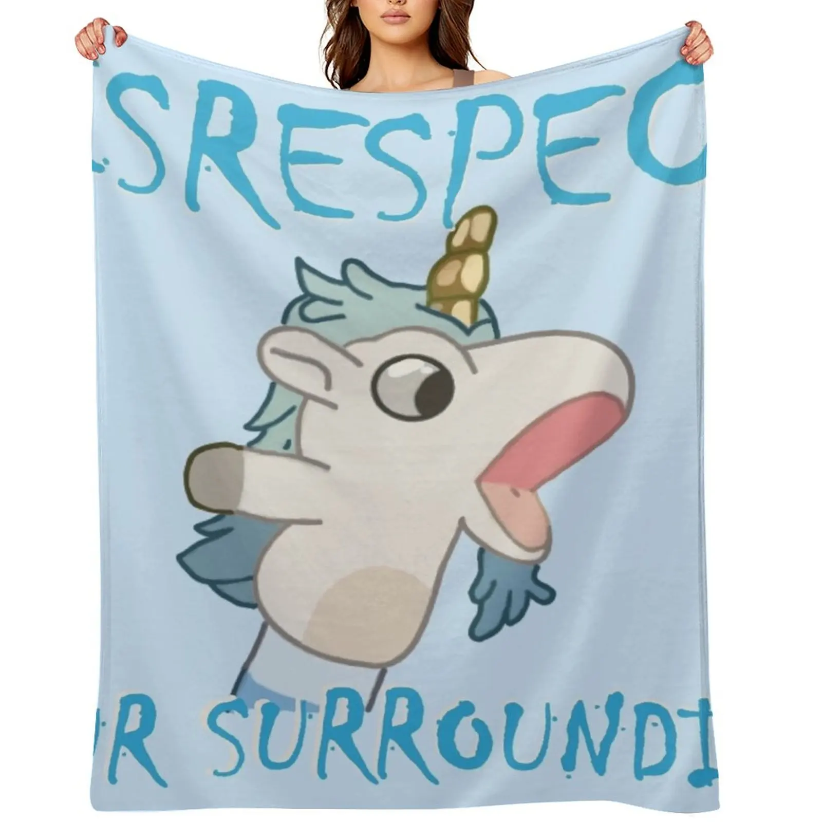 

Unicorse Disrespect Your Surroundings Throw Blanket Extra Large Throw Soft Beds Warm Bed linens Blankets