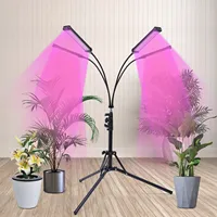 Plant Lamp LED with Stand, Full Spectrum Plant Light Growth Lamp, 4 Head with Triple Stand for Greenhouse Cultivation