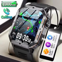 Reloj inteligente para hombre, Bluetooth, llamada, sueño, ritmo cardíaco, Monitor de salud, linterna LED para exteriores, reloj deportivo resistente al agua para Android IOS
