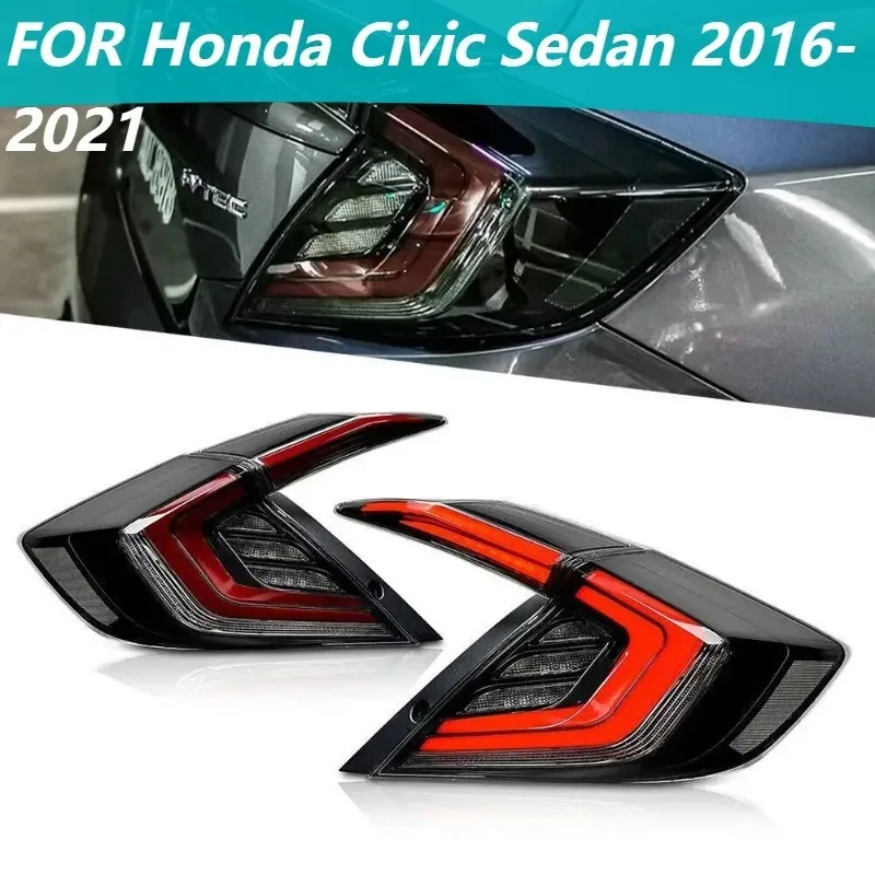 

Для Honda Civic Sedan 2016-2021 1 пара светодиодных последовательных задних фонарей дым Plug and Play