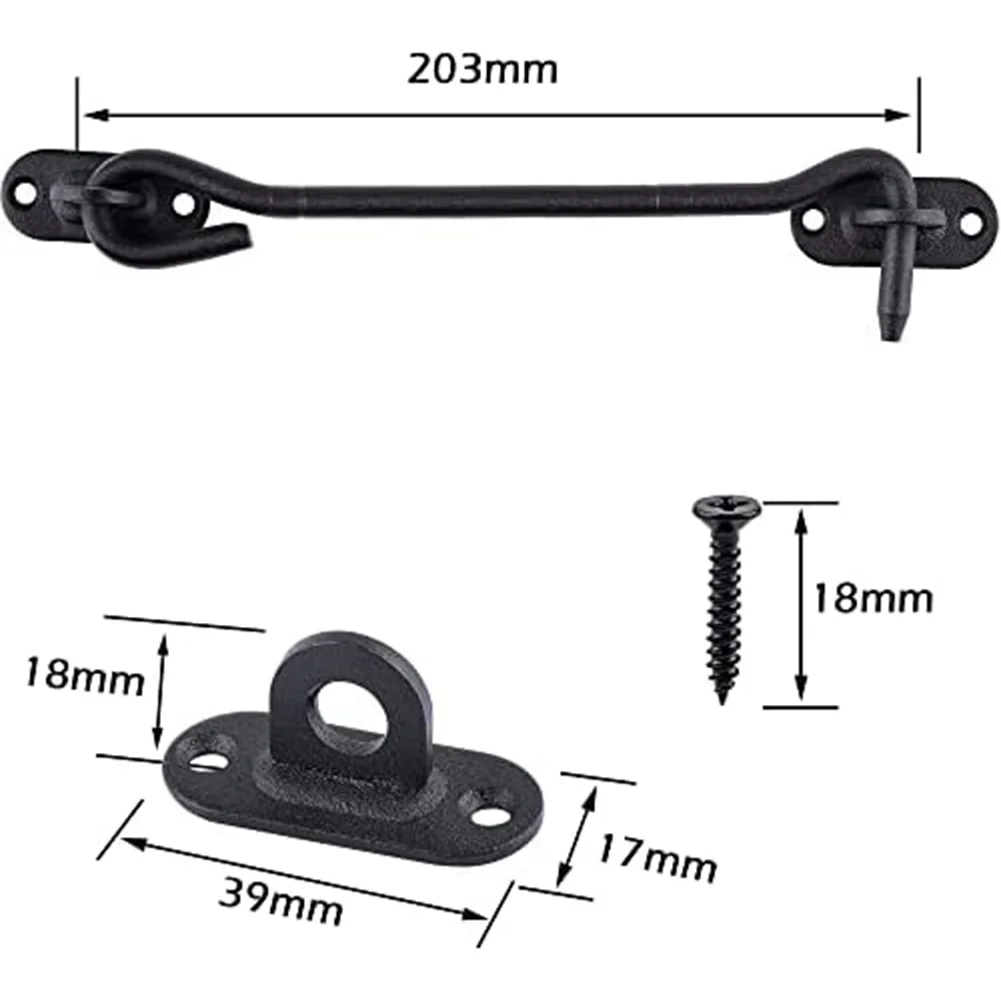 

Для прочного комплекта дверных замков сарая из нержавеющей стали с 8-дюймовым скользящим болтом и крючком для раздвижных дверей сарая и сараев