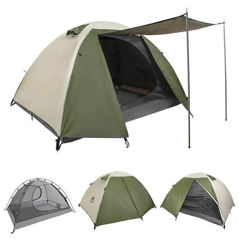 For Internet Celebrity Camping Tent Outdoor Double Thick Rain-Proof Double-Layer Camping Tent Portable Beach Sun Protection