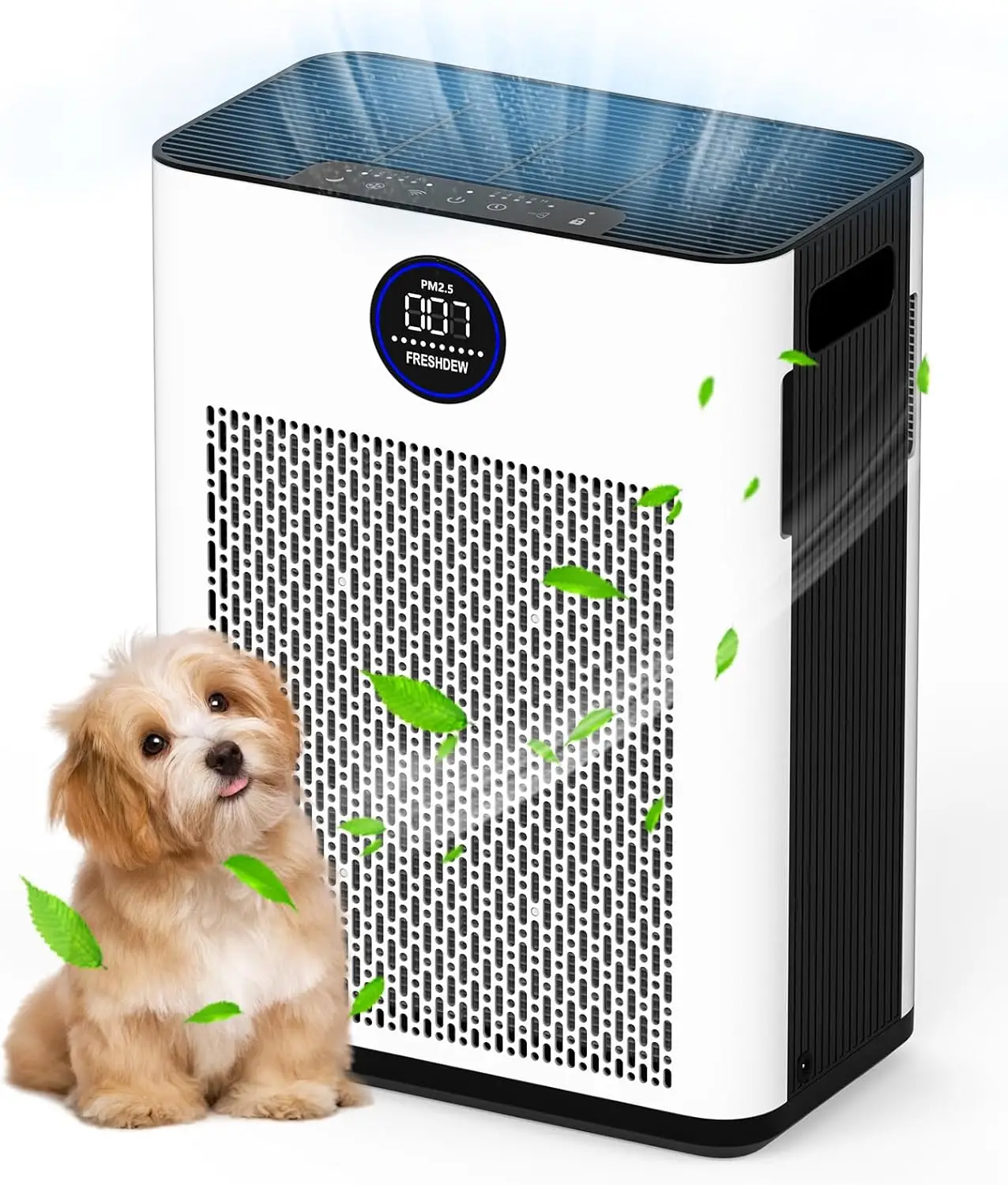 FRESHDEW Air Purifiers for Home Up to 2300ft² With Washable Filters Double-sided Air Inlet, Air Quality and Light