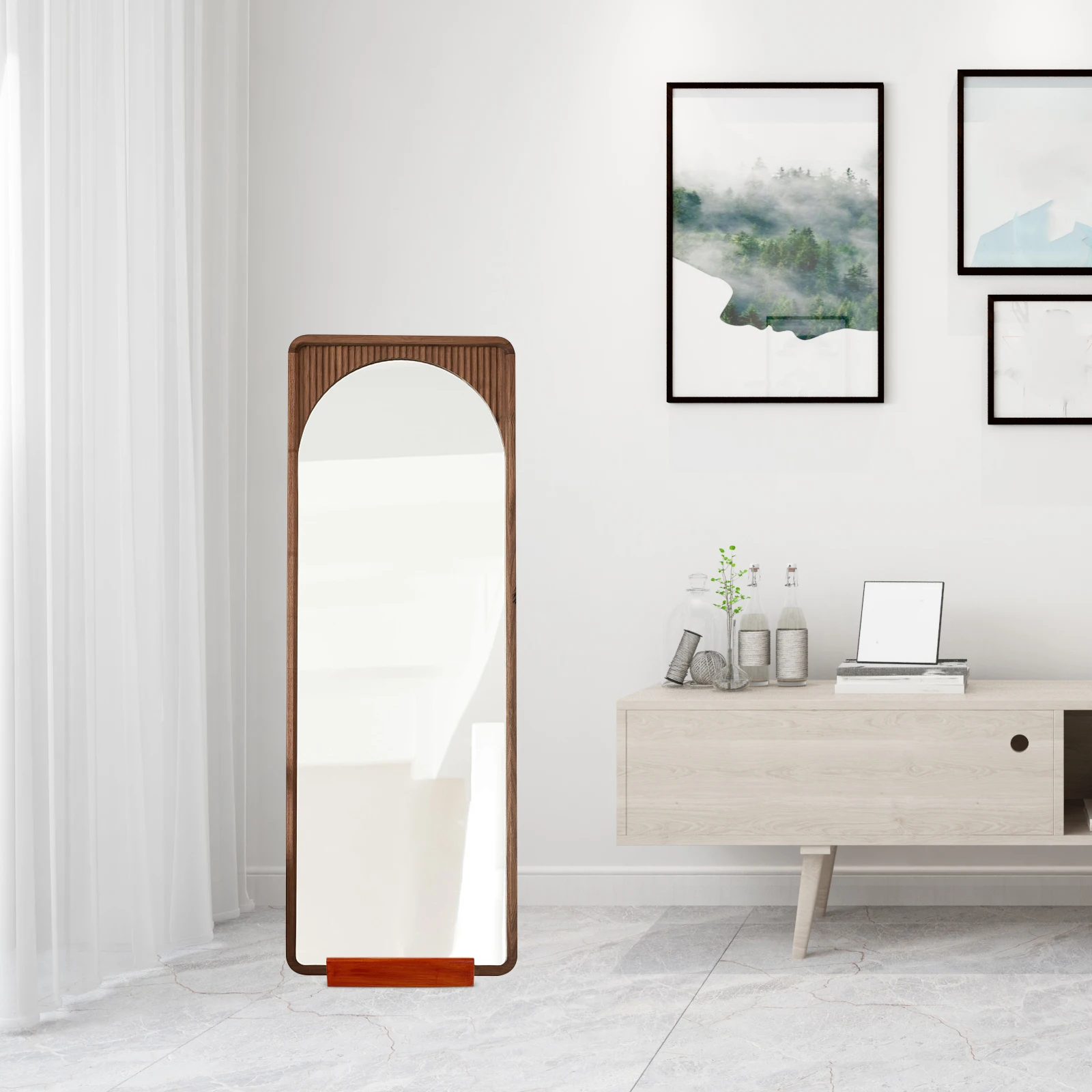 

Wooden Floor Mirror Holder Stand Sturdy Anti Slip Support Office Full Length Base Artwork Rack Display