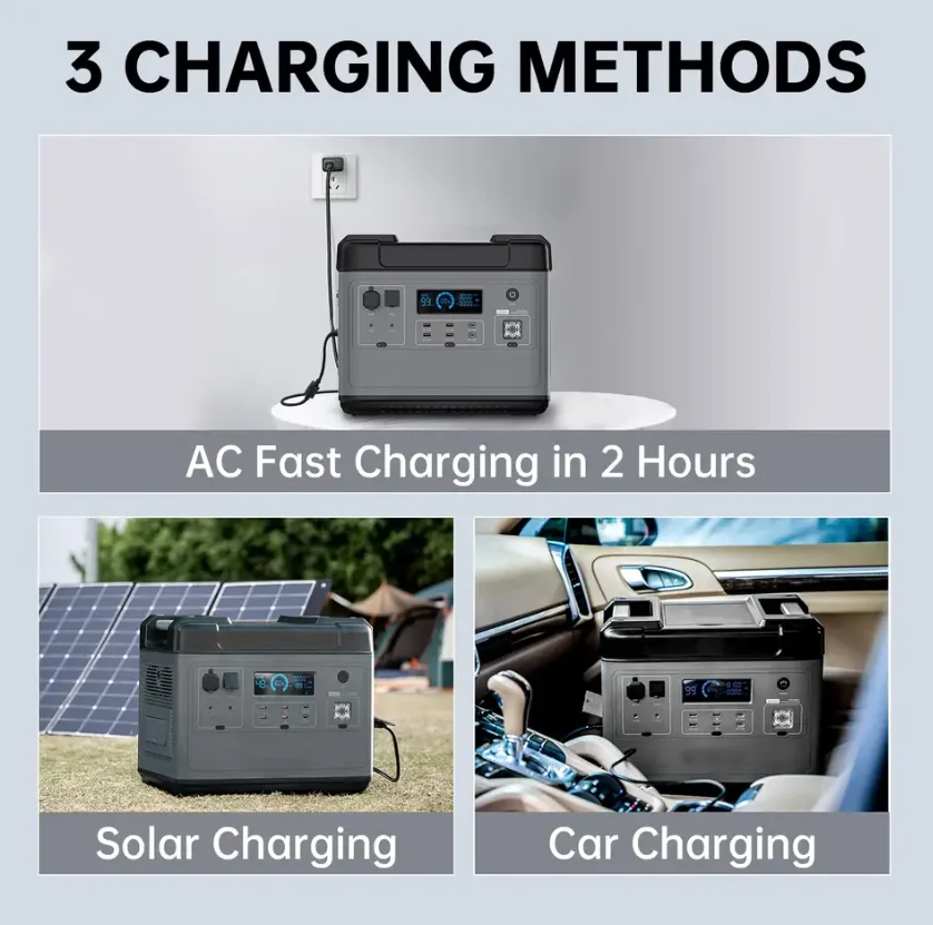 2000W Powerstation Lifepo4 Super Fast Charge 2000Wh Home Use Portable Power Station Solar Generator for Outdoor Medical