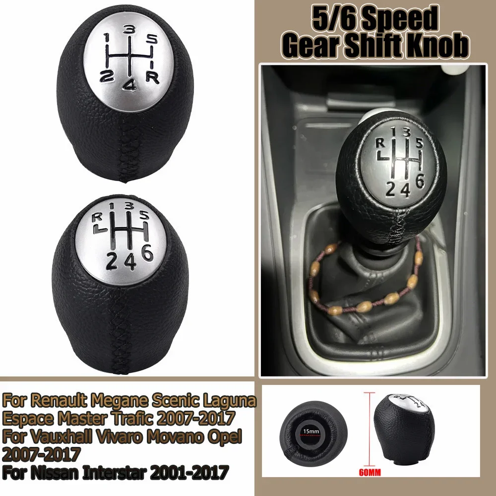 5/6 Speed 6 Speed Manual Car Styling Gear Shift Knob For Renault Megane mk3 Clio Megane 2 Clio 3 Scenic 2