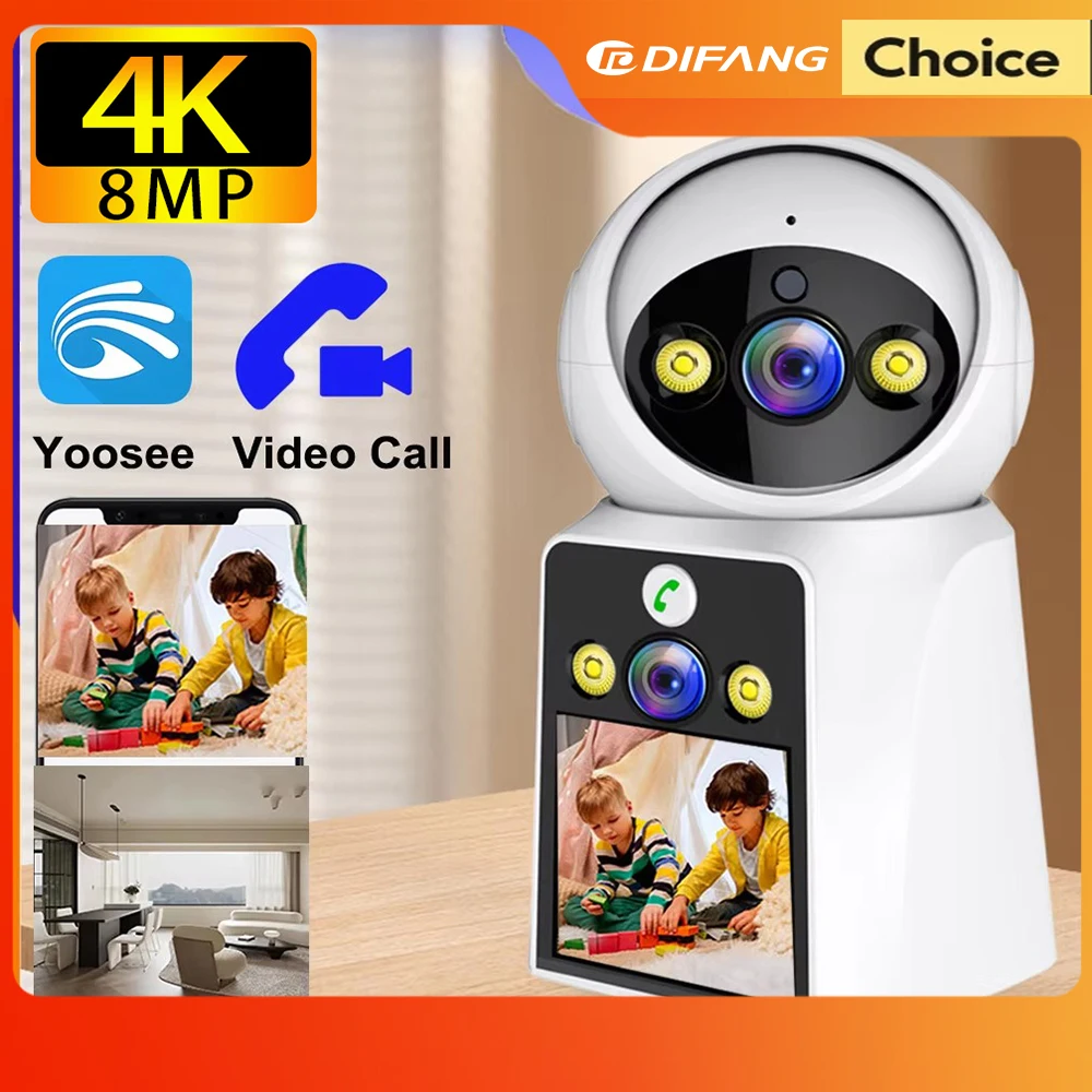 

Wi-Fi камера для двухстороннего видеозвонка с двойным экраном и функцией автослежения