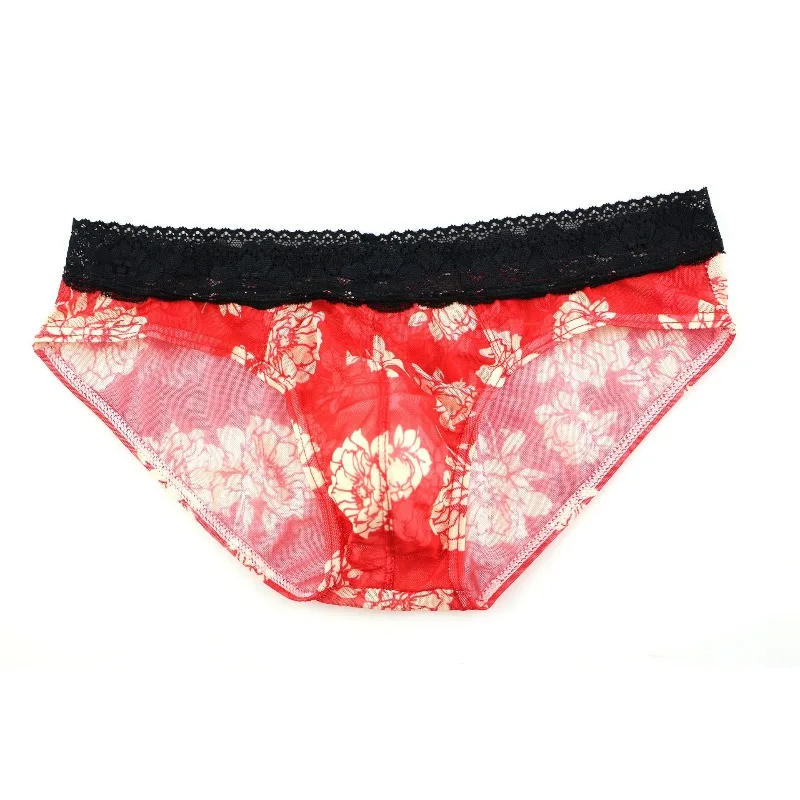 Universal, Men's Panties Briefs Sexy Transparent Mesh Breathable Printed Lace Triangle UD90