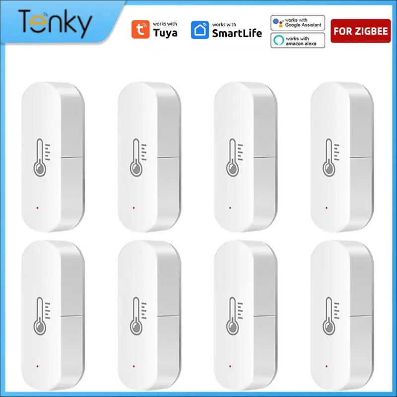 1-5pcs Tuya Smart Zigbee Temperature and Humidity Sensor Smart Home Connected Thermometer Work With Zigbee Hub Alexa Google