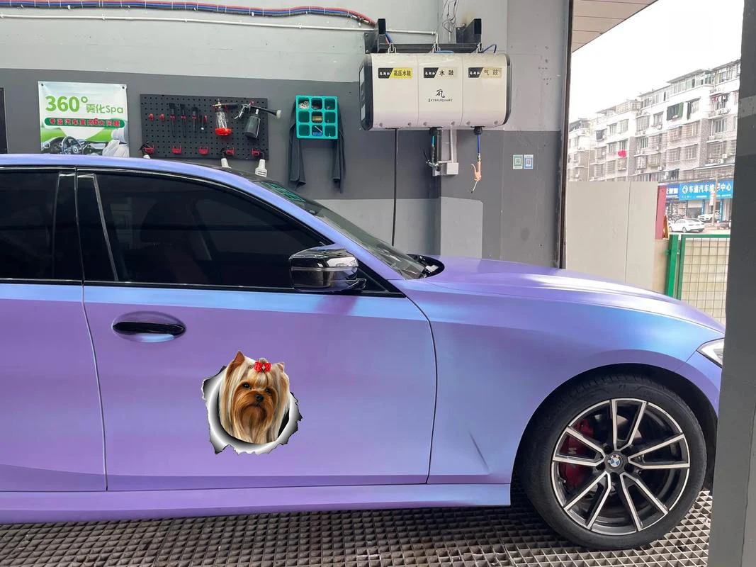 

LYKX Pet Dog Yorkshire Terrier Torn Metal Animal Styling Car Sticker Automobiles Motorcycles Exterior Accessories PVC Decal