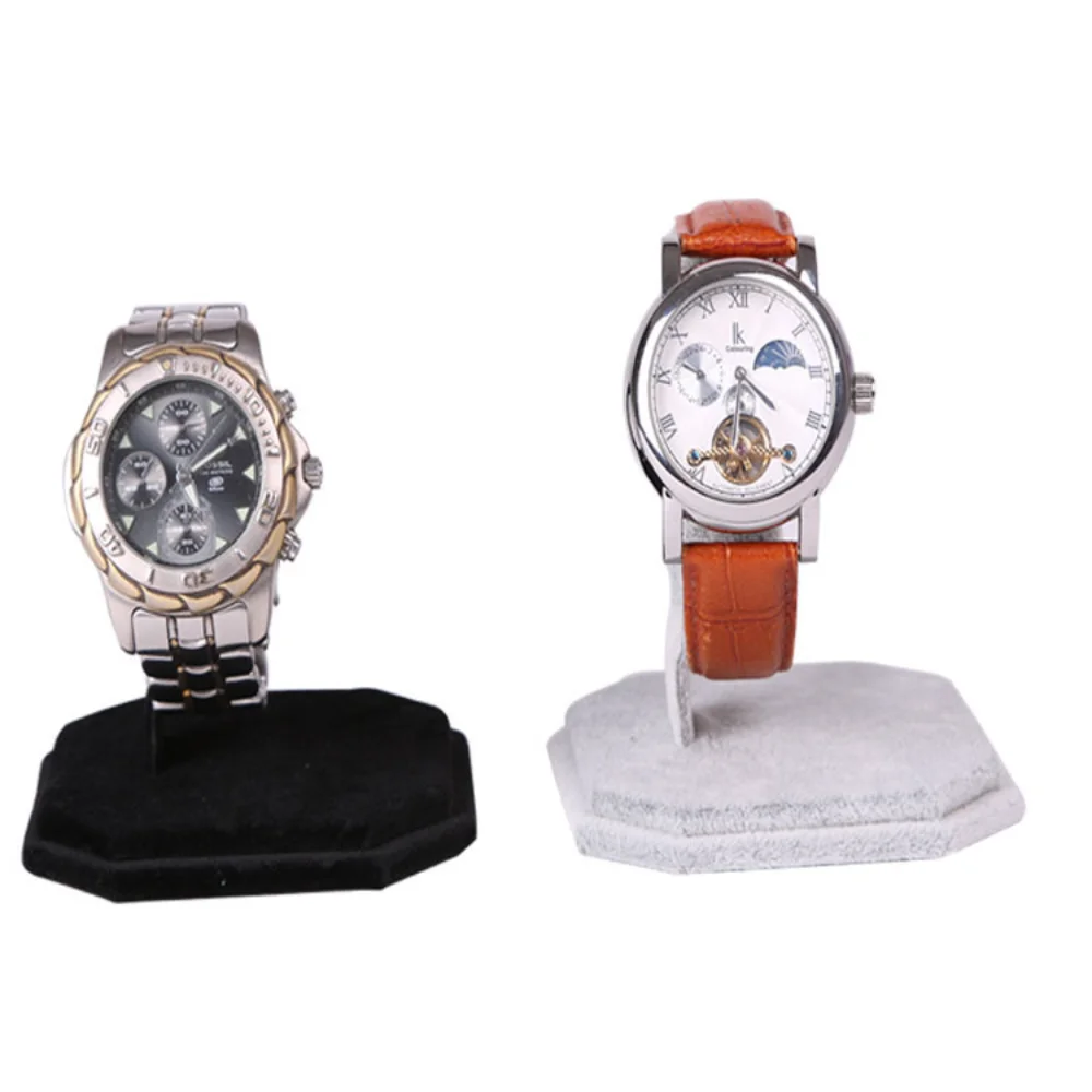 مشاهدة عرض موقف الجلد المدبوغ C على شكل ساعة حامل سوار عرض موقف مجوهرات عرض موقف إطار المعرض حامل المجوهرات #5