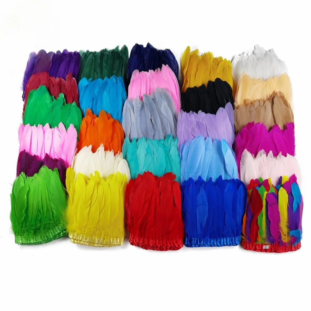 

15/20cm Large Floating Cloth Edge Goose Feather Cloth with Quill Pen Clothing Accessories Skirt Wings