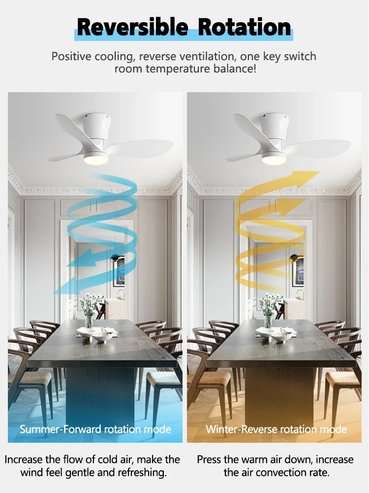 Modern Led Ceiling Fan with Lamps for room sealing metal fan lighting fan with ceiling light Used for living room, dining room