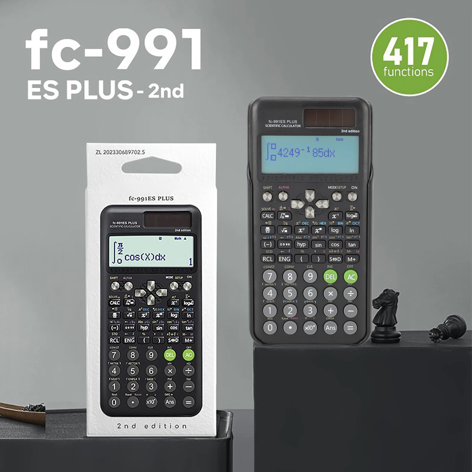 Scientific Calculators Math Calculator with 417 Function 10+2 Digits Display Dual Power Supply Ideal for Teachers College