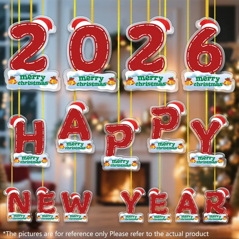 مزدوج الطبقات الاكريليك 8 سنتيمتر عقدة معلقة الديكور الكرتون الحروف الإنجليزية DIY بها بنفسك عيد الميلاد ديكور المنزل هدايا العيد