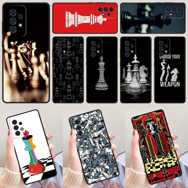 Chess King Board Game Battle For Samsung A52 A72 A73 A20e A21S A50 A70 A11 A12 A42 A31 A40 A51 A71 A32 A80 Phone Case Cover