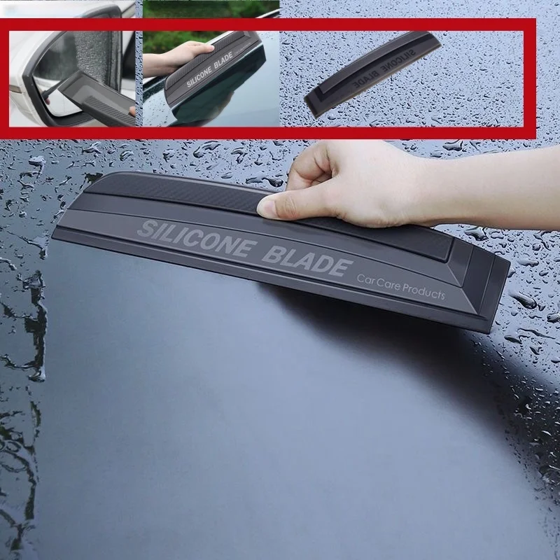 Escobilla de silicona suave para coche, sin arañazos, sin ruido, ideal para lavado automático, limpieza de envoltura y película, hoja de secado sin rayas