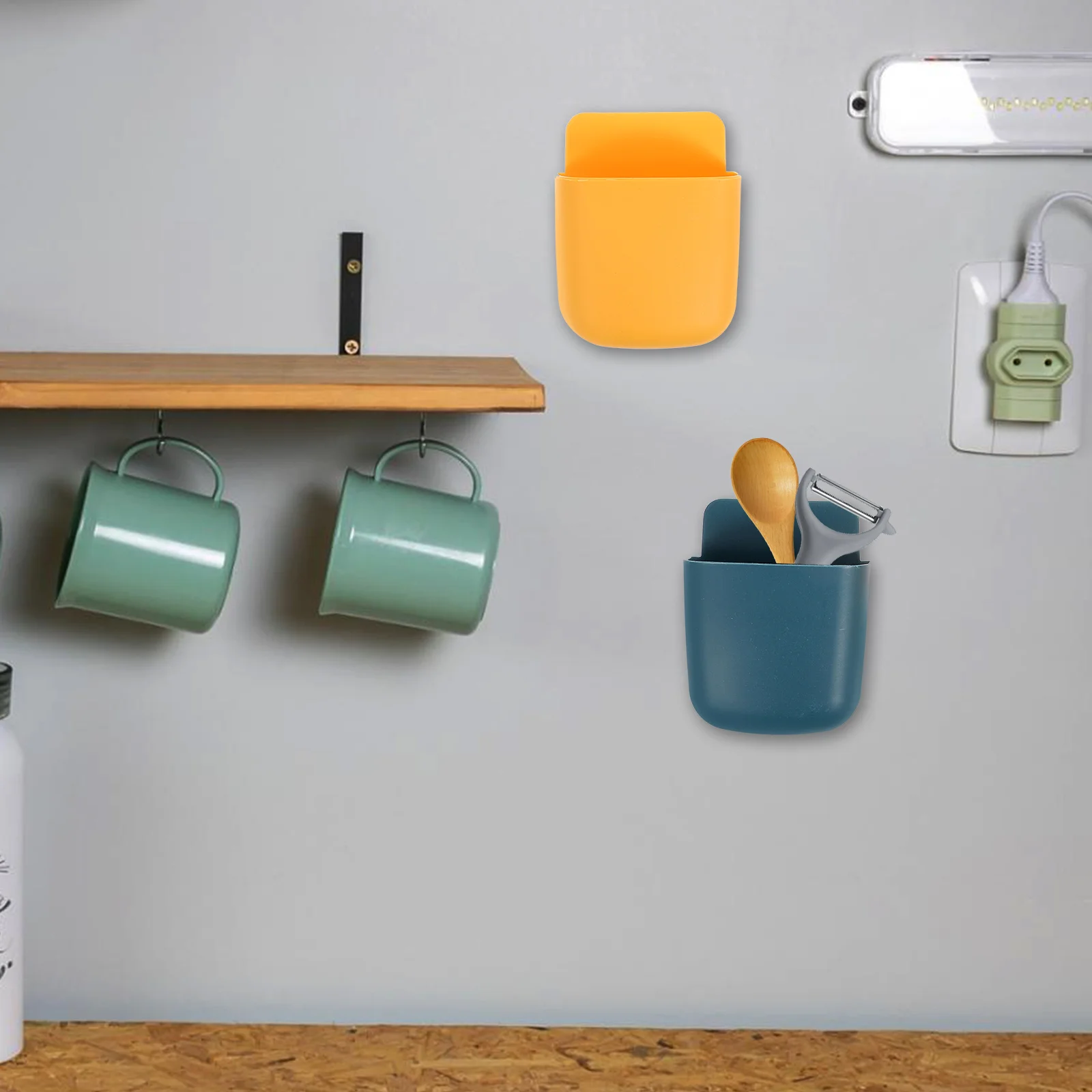 

5Pcs Phone Charging Storage Shaped Remote Control Holder Multifunctional Non Punch Home Case Tool ganizer