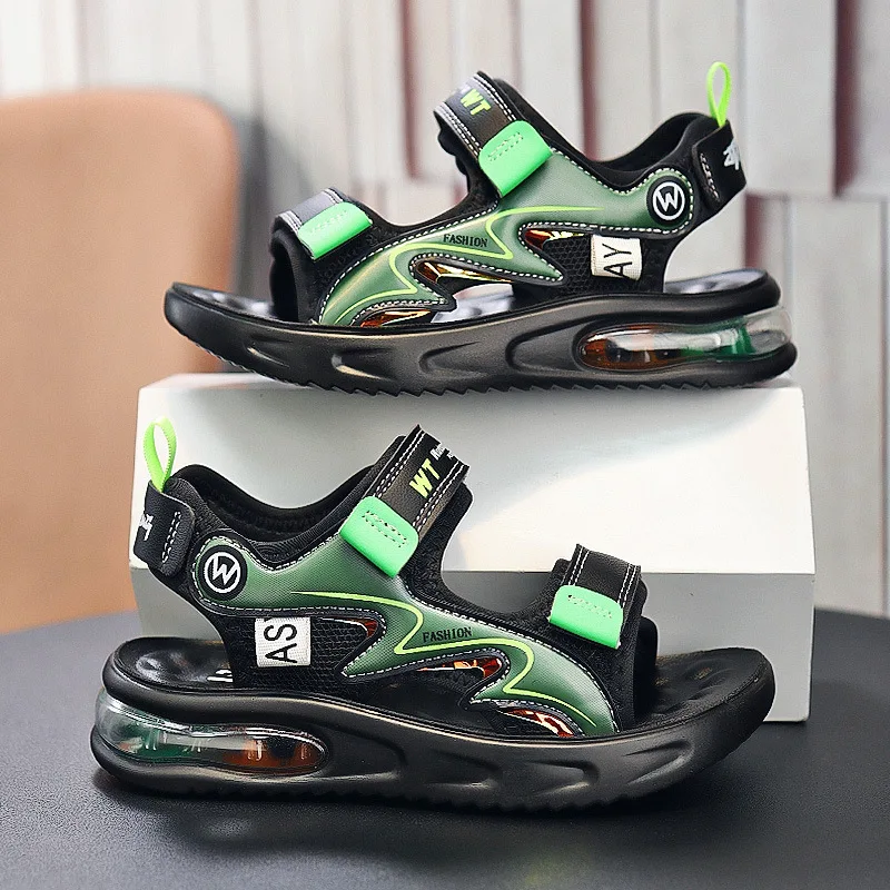 Summer Kids Sport Sandals Breathable Open-Toe Non-slip Casual Sandals for Boys Outdoor Activities