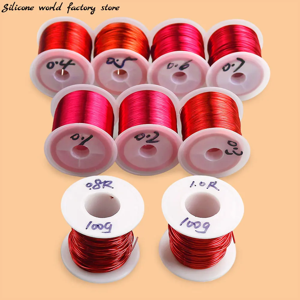 Silicone World  0.1mm -1.0mm Copper Lacquer Wire Bead String Cable Copper Wire Magnet Wire Enameled Copper Winding Wire Coil