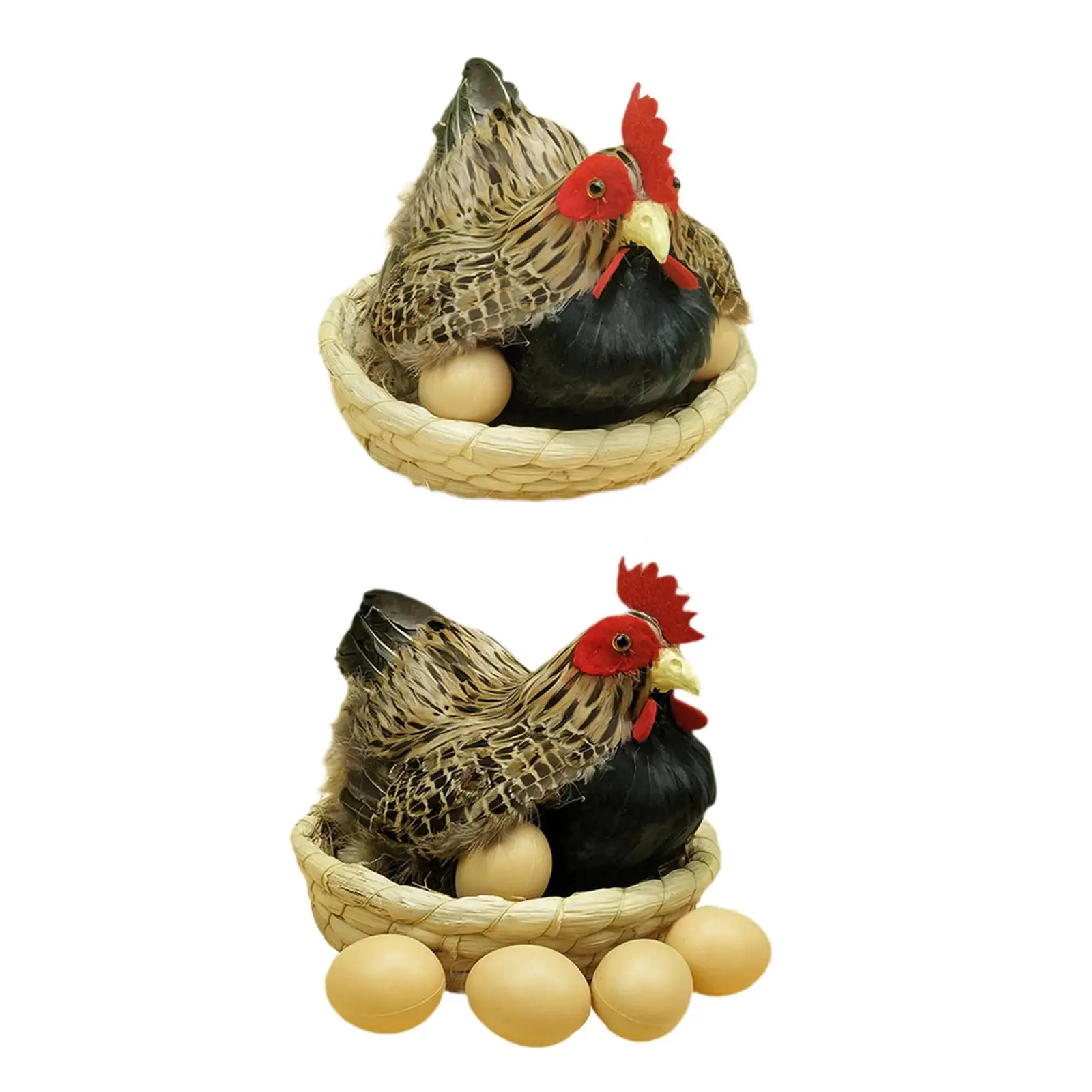 

Simulation Hen Model Ornament Fake Simulation Hen Figurine for Home Yard