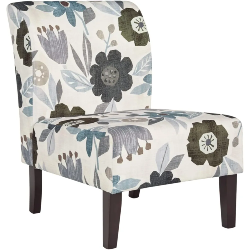 Accent Chair, White, Blue & Gray