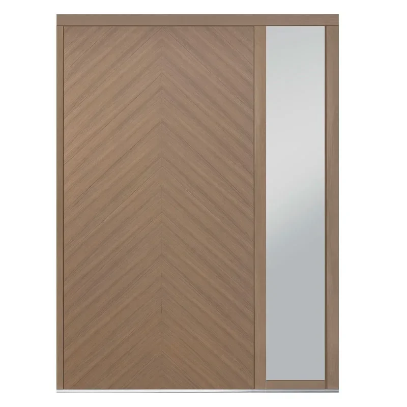 Modern Fancy Front Wooden Door Design Exterior Wooden Sidelines Pivot Door Customized Solid Wooden Main Pivot Door