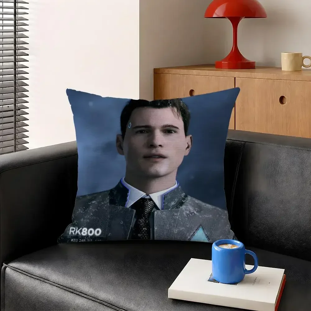 Game Detroit Become Human Connor Kara Cushion Cover Decorative Pillowcase Soft Short Plush Cozy Durable Sofa HomeDecor Items