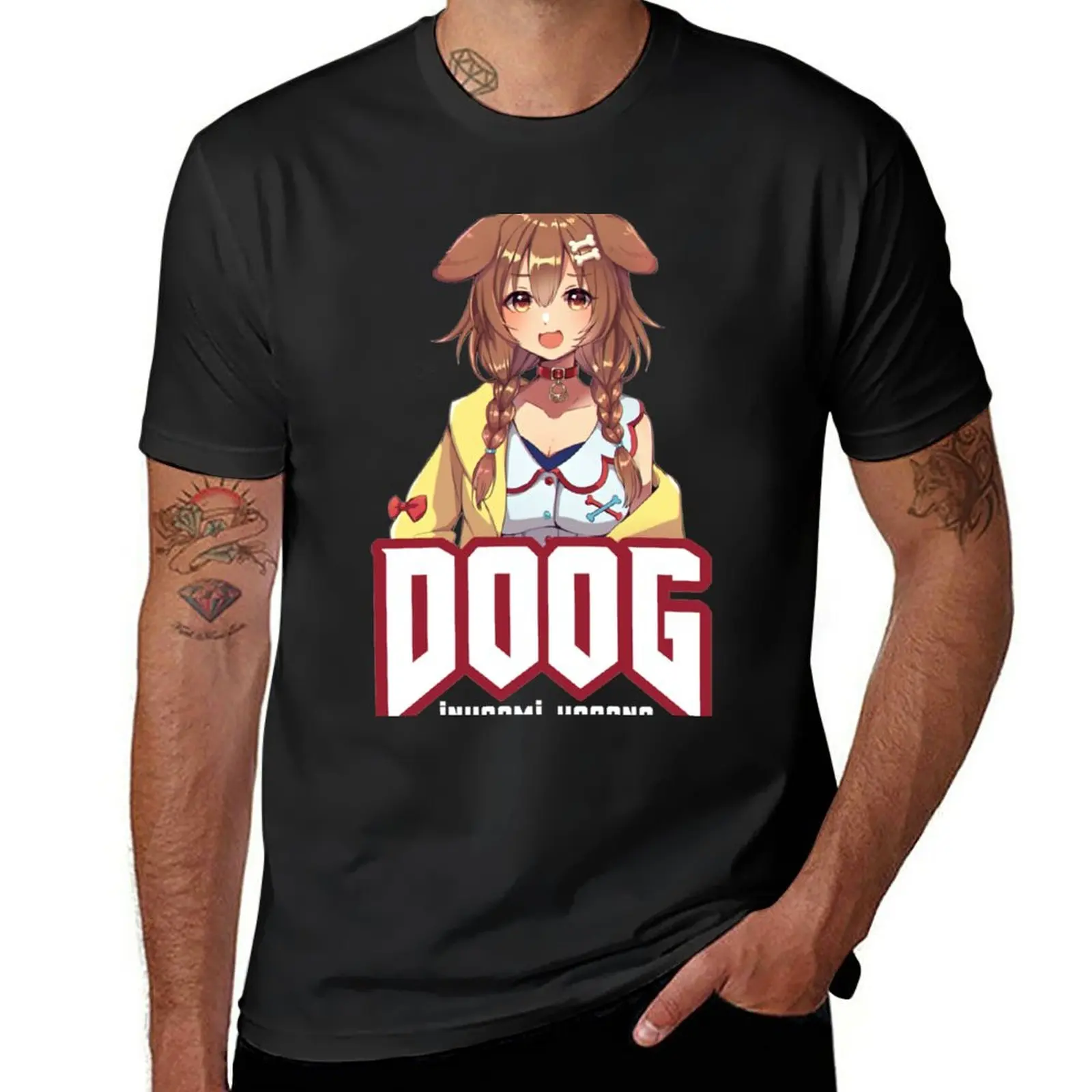 New Hololive - DOOG Inugami Korone T-Shirt anime blank t shirts oversized t shirt men long sleeve t shirts