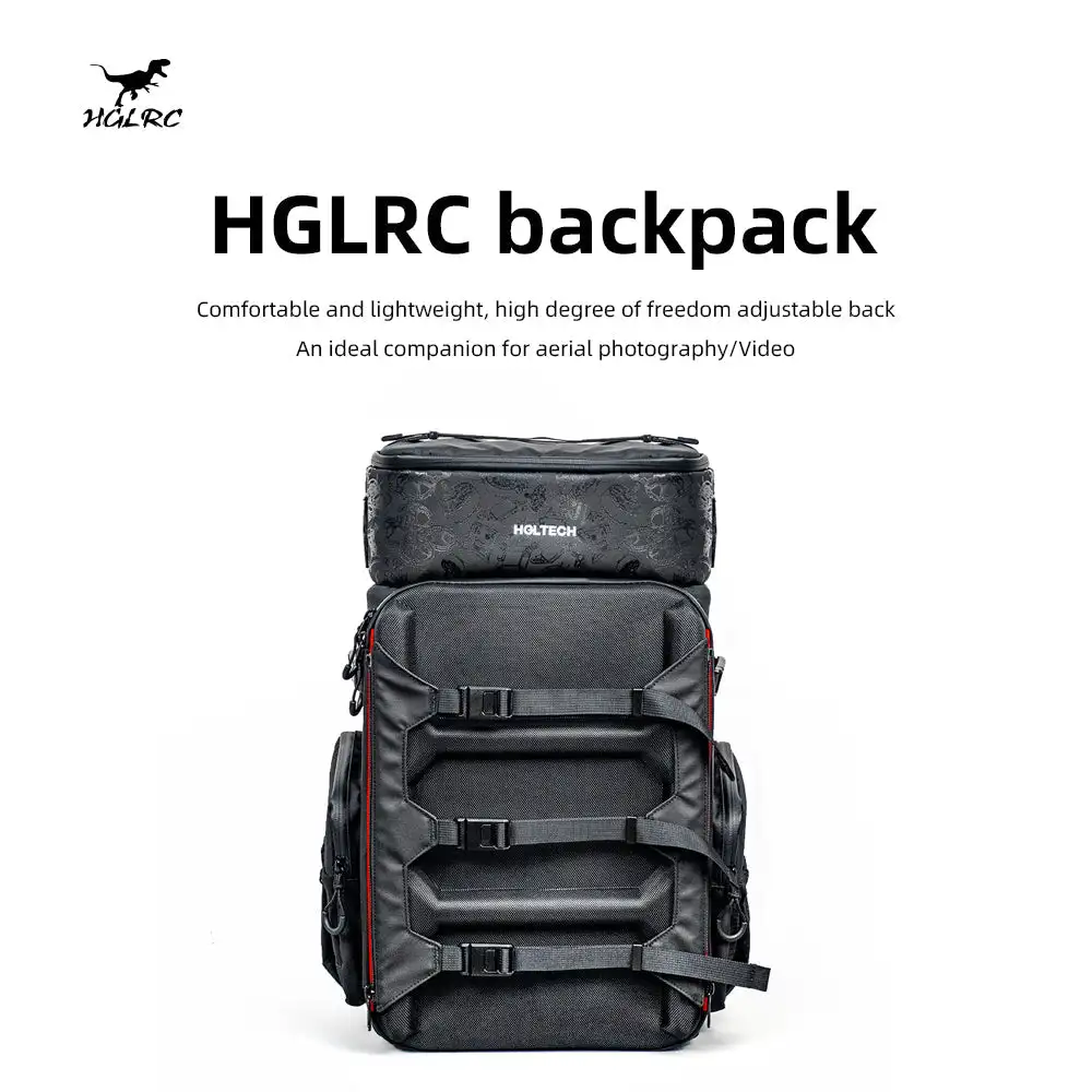 

HGLRC Drone Backpack Camera Bag Splash-Proof Fabric 360X260X530mm 33.5L Capacity for FPV Freestyle Drones Outdoor Flying