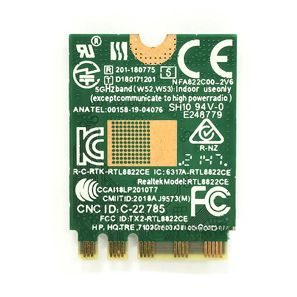 RTL8822CE 802.11AC 2,4G/5G Двухдиапазонная гигабитная Wi-Fi 1200M Встроенная беспроводная сетевая карта для NGFF M2 Bluetooth-совместимая 5,1 карта