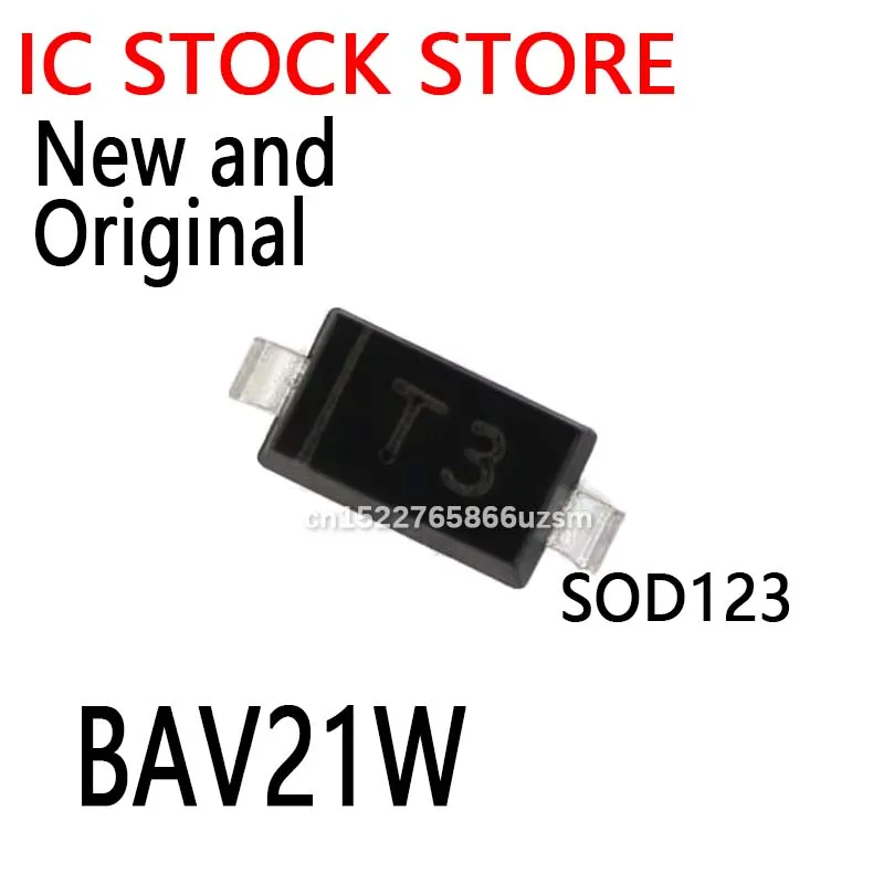 100PCS New and Original SOD123 screen: T3 BAV21WS Small signal diode 250V 0805 BAV21W