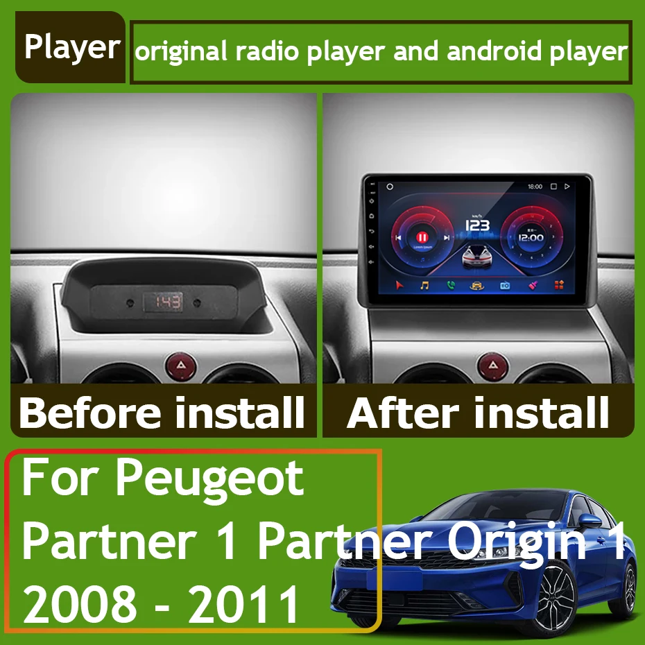 Car Radio Carplay For Peugeot Partner 1 2002-2008 Partner Origin 1 2008-2011 GPS Android Auto Multimedia Player Stereo No 2din