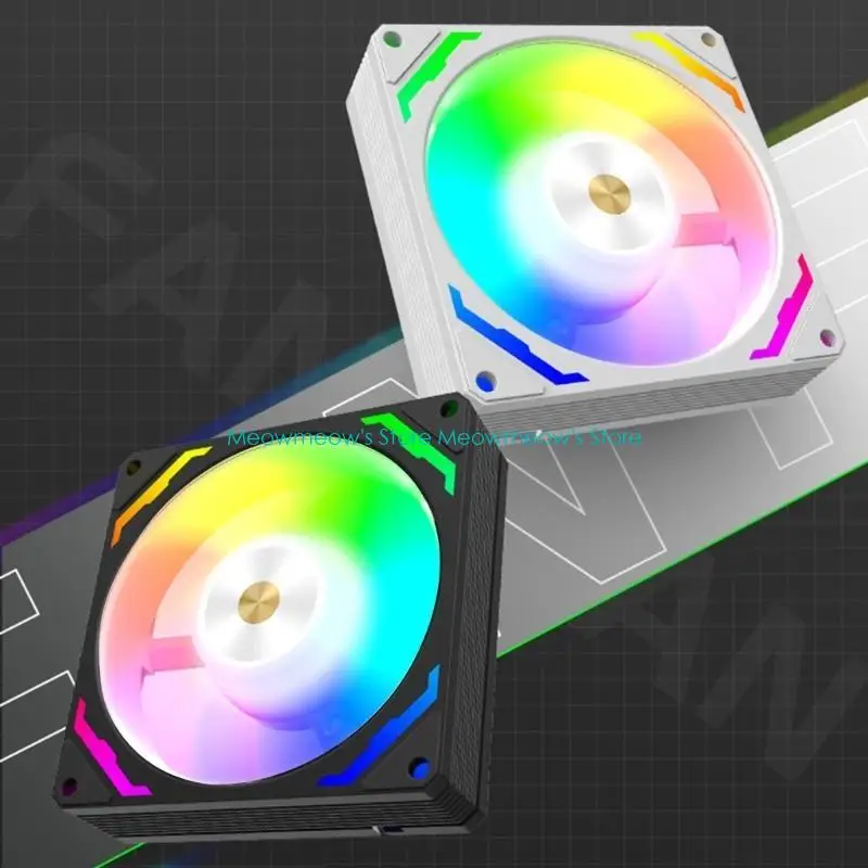 W91A 90 mm PWM -ventilator met argb LED -lichten aanpasbare kleur stille bediening CPU -koeling