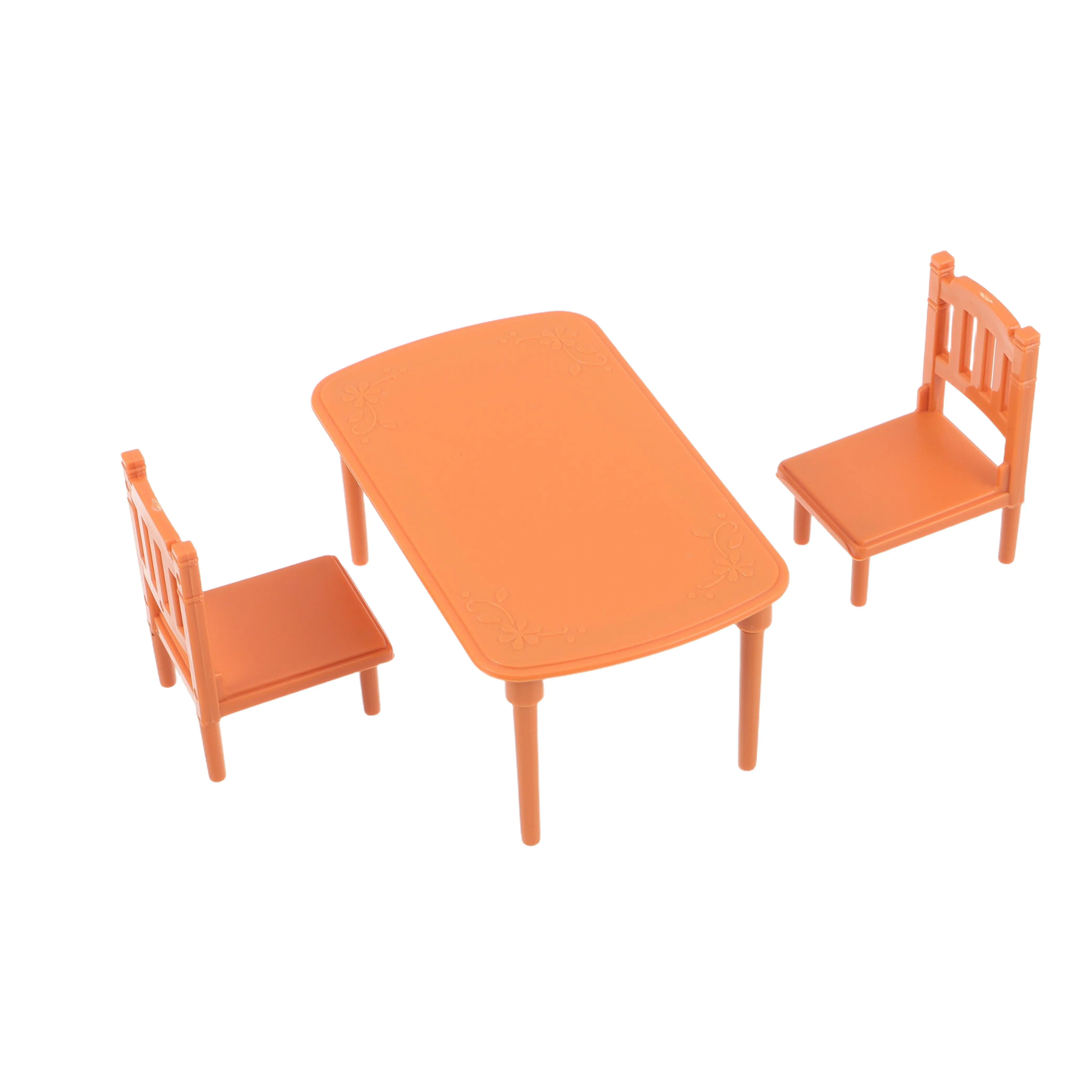 

1Set Miniature Dollhouse Furniture Set with Tiny Table and Chairs for Dining Room Play Scene, Realistic Kitchen Decor