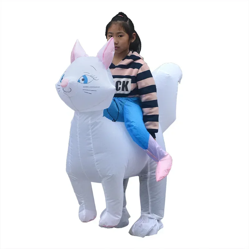 Super Cute Inflatable Cat Suit Party Prop Kids Cat Inflatable Cosplay Costume Toys Gift Carry Ride on Animal inflated Outfit