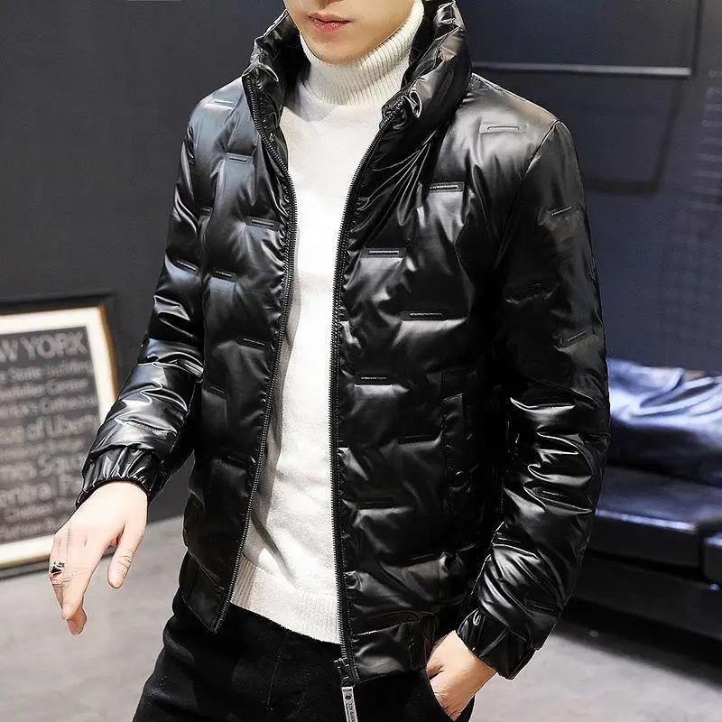 New Men\'s High-quality Down Cotton Jacket for Autumn and Winter Fashion, Casual, Thickened Gloss, Warm Outdoor Sports Jacket