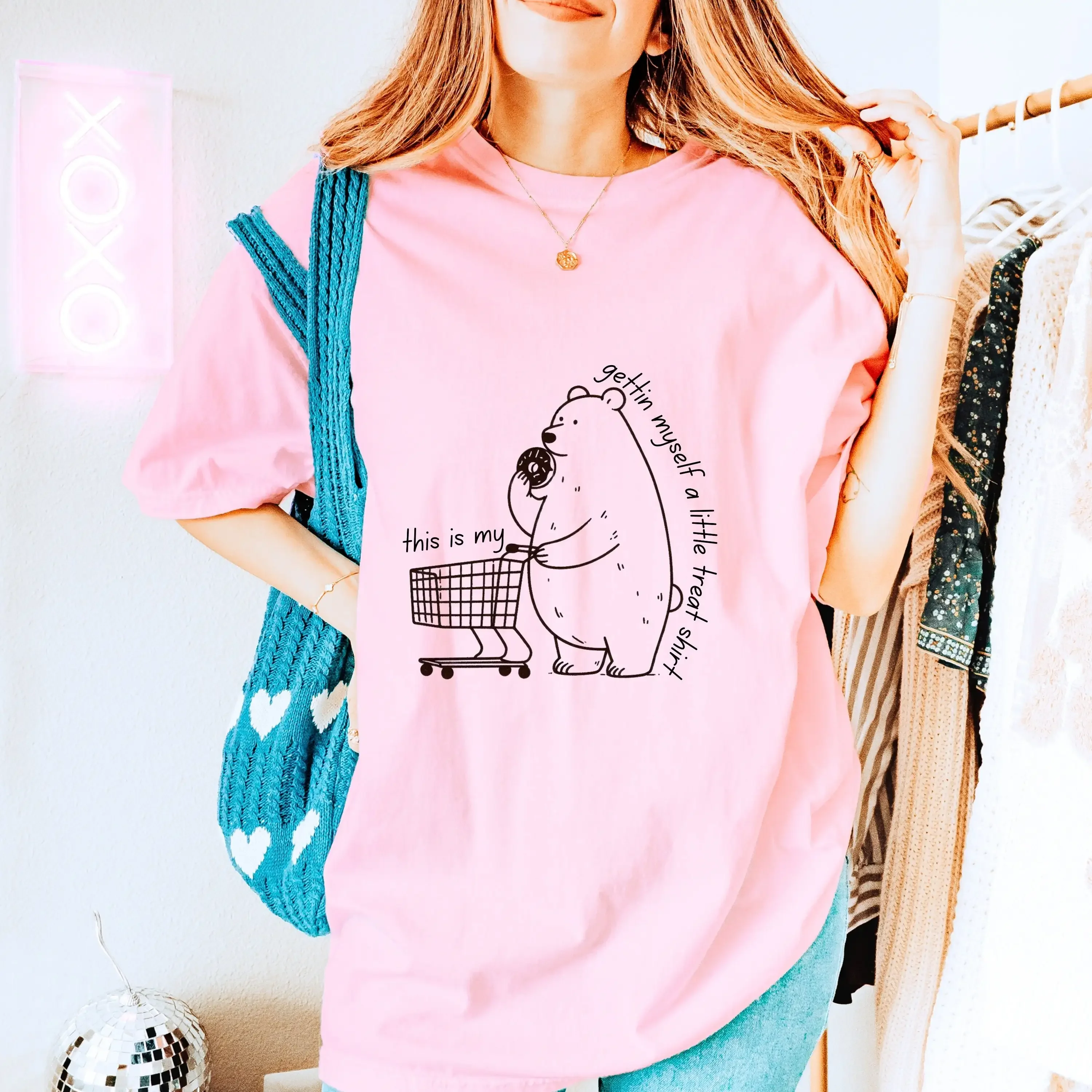 This is my gettin myself a little treaT T Shirt Funny Teddy Bear  Cotton Top Foodie Snack Self Love
